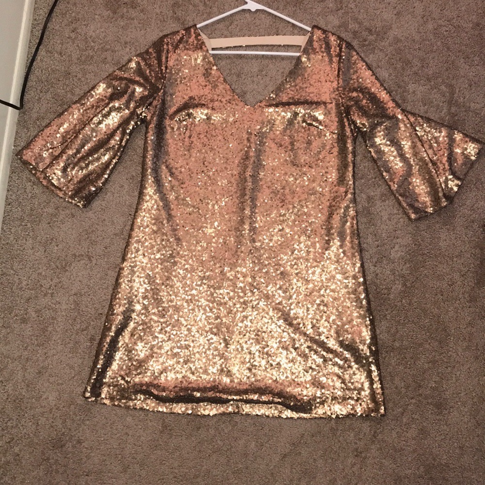JustFab gold sequined dress